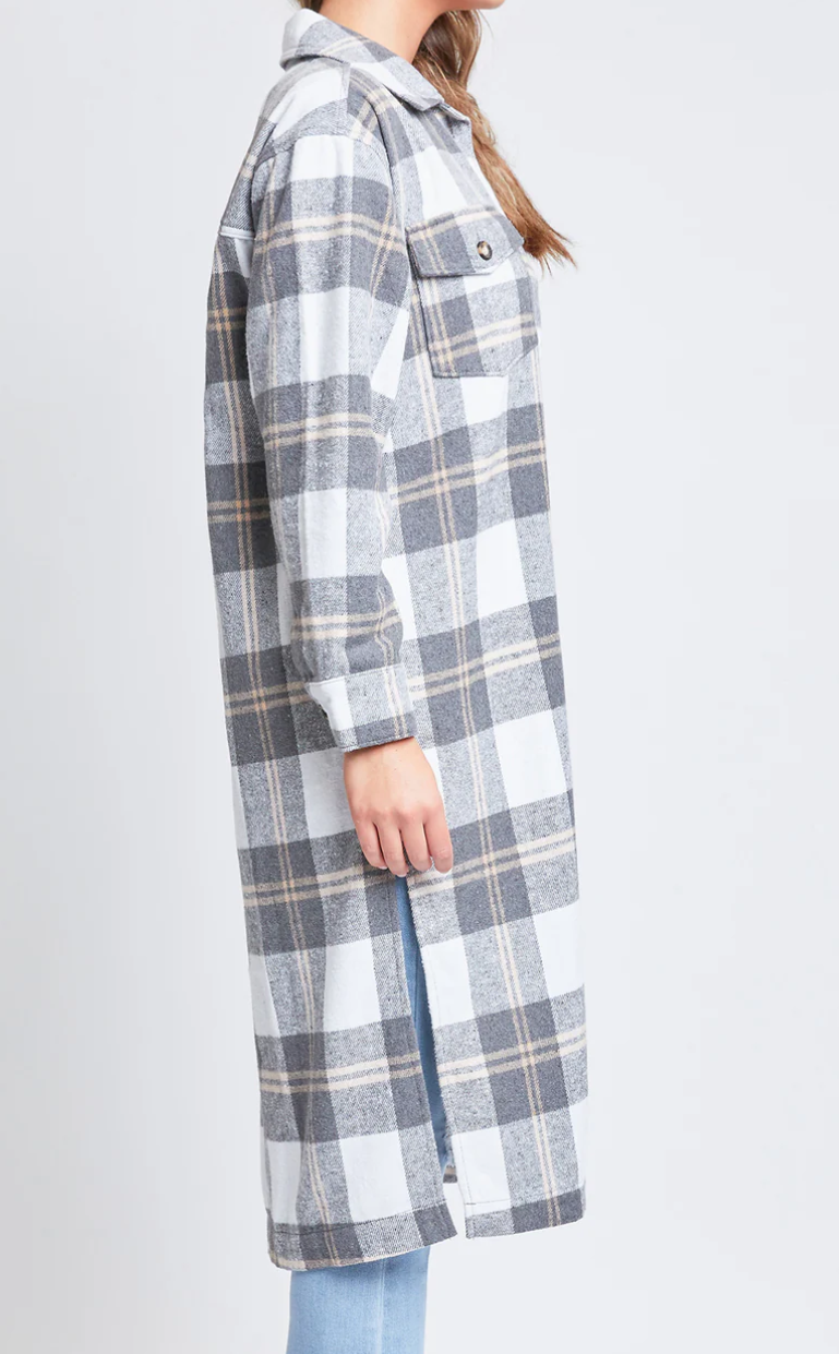 Long Grey Duster Shacket