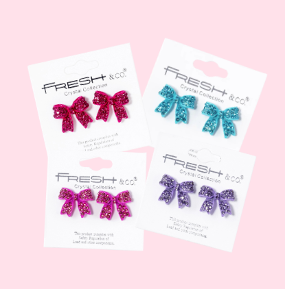 Rhinestone Bow Shape Post Earrings
