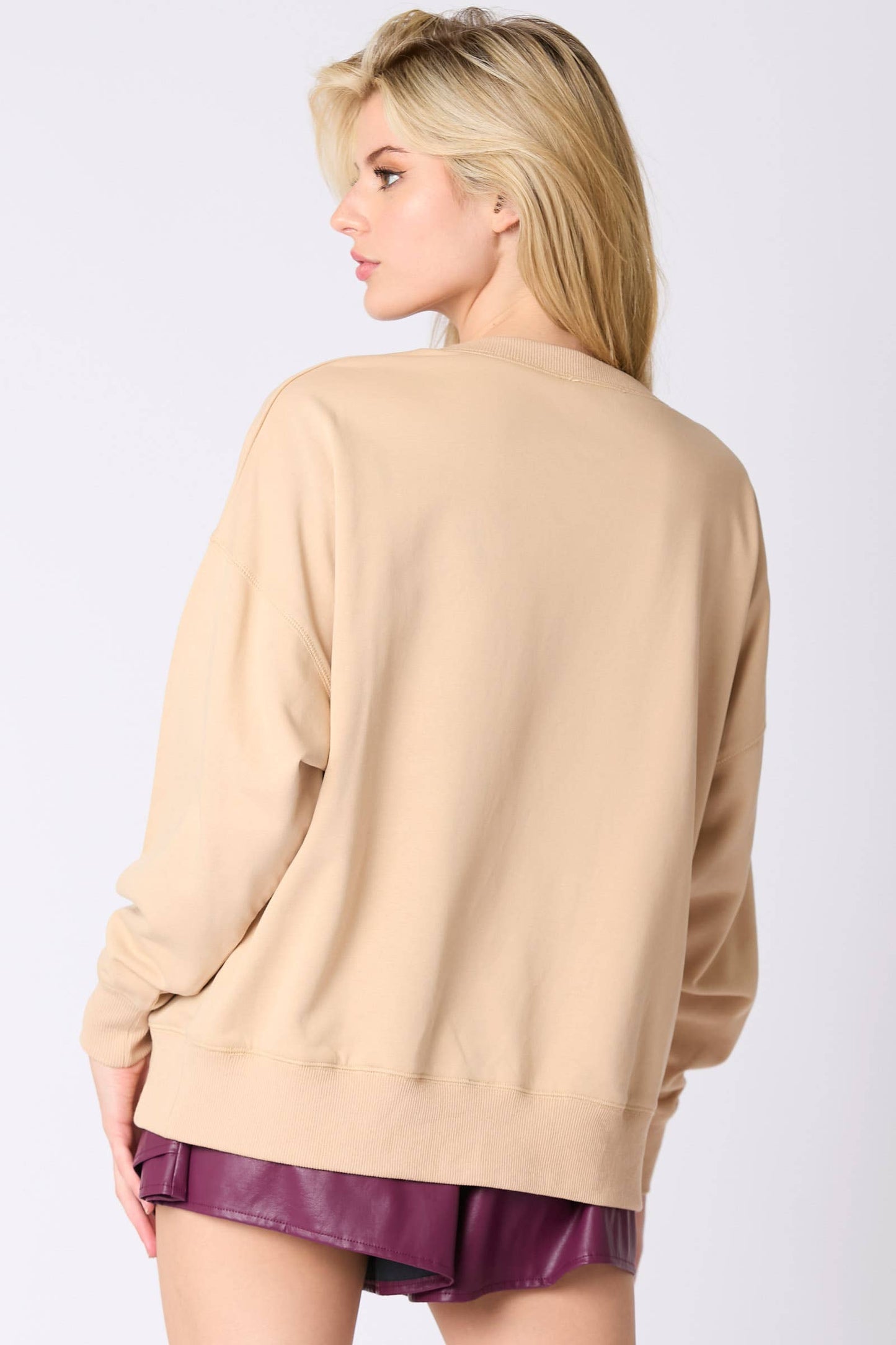 Ribbon & Boots Sequins Embroidery Sweatshirt