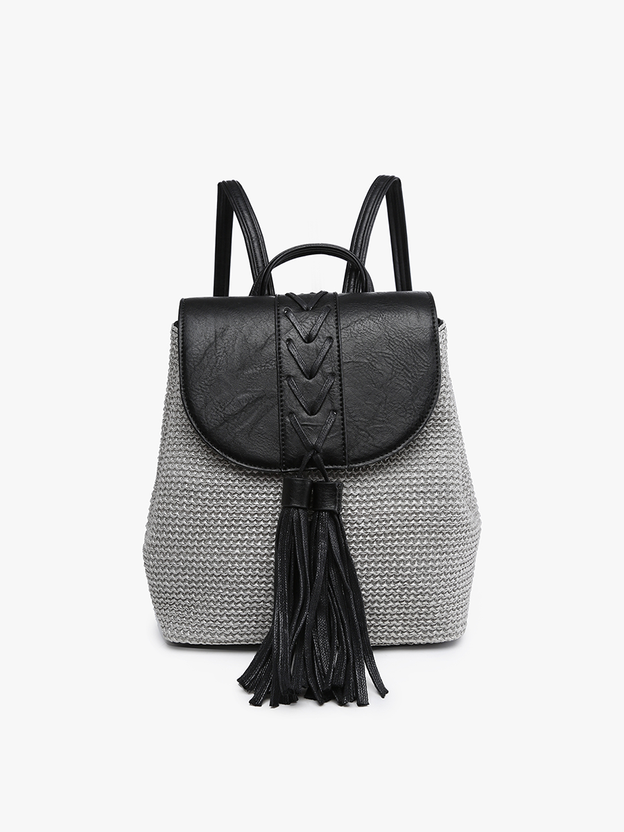 Vegan Leather Straw Backpack - 3 Colors