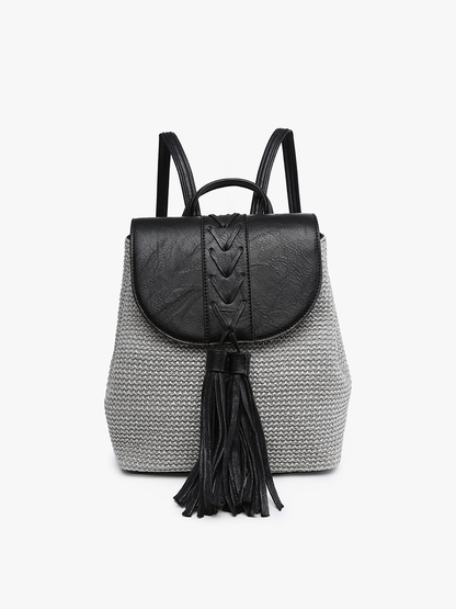 Vegan Leather Straw Backpack - 3 Colors