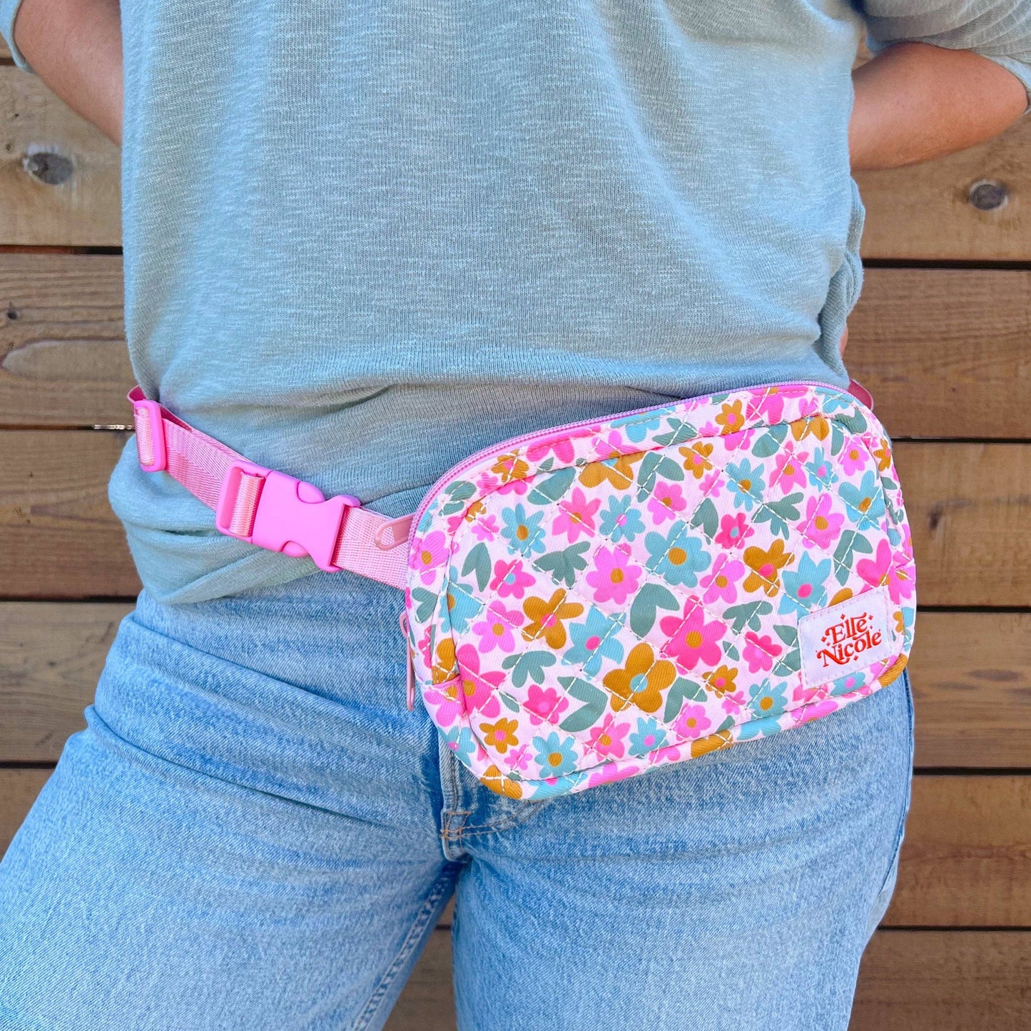Quilted Belt Bag - Sage Bloom