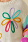 Multi Sparkle 3DFlower Sweater