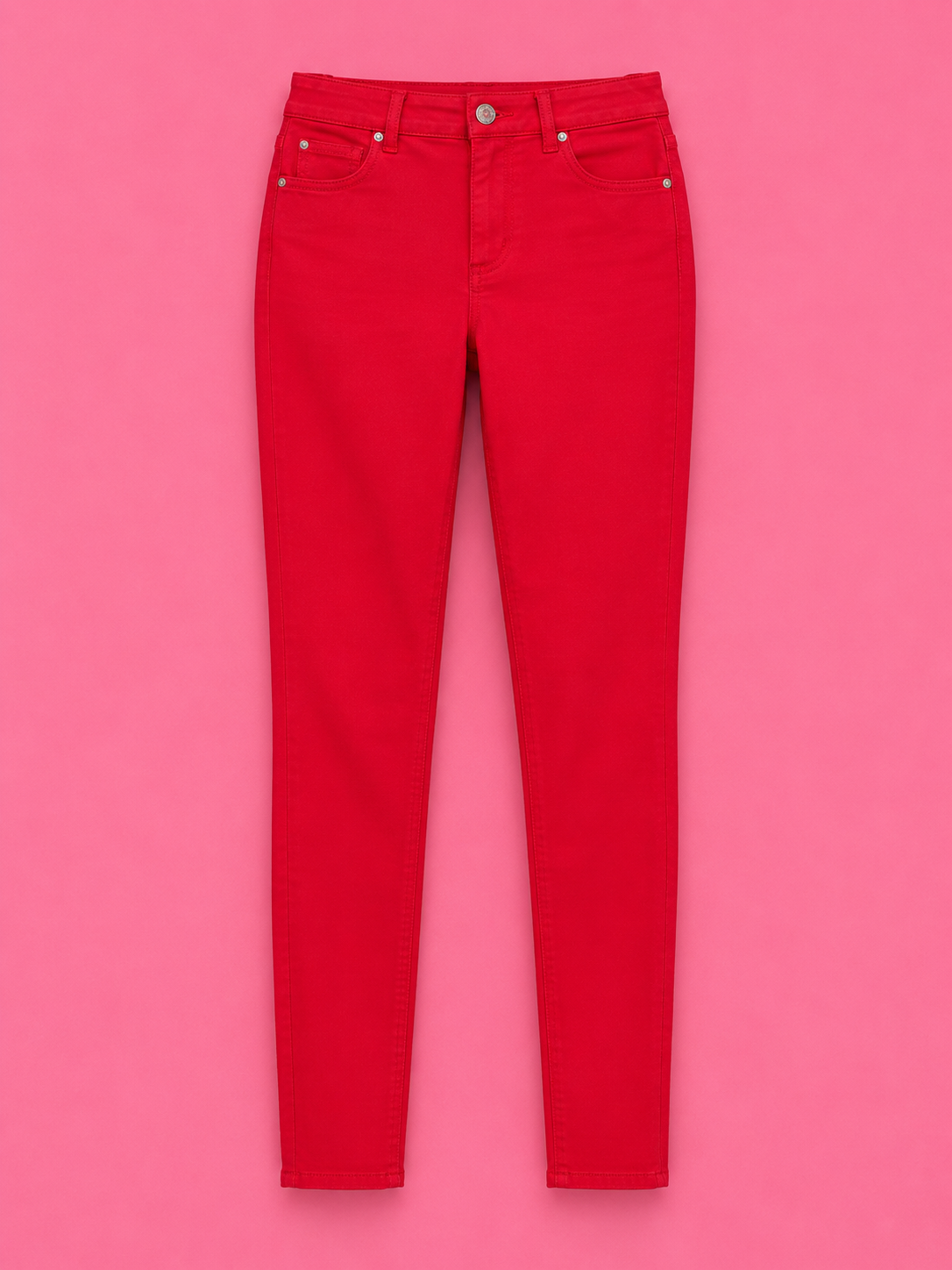 Hyperstretch Mid-Rise Skinny Jean - Red