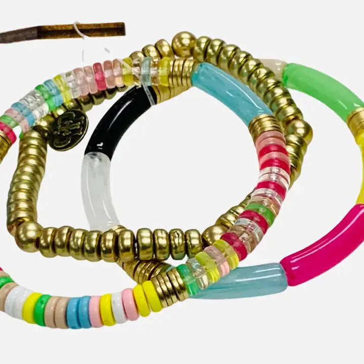 Multi-Color Bamboo Bracelet Set