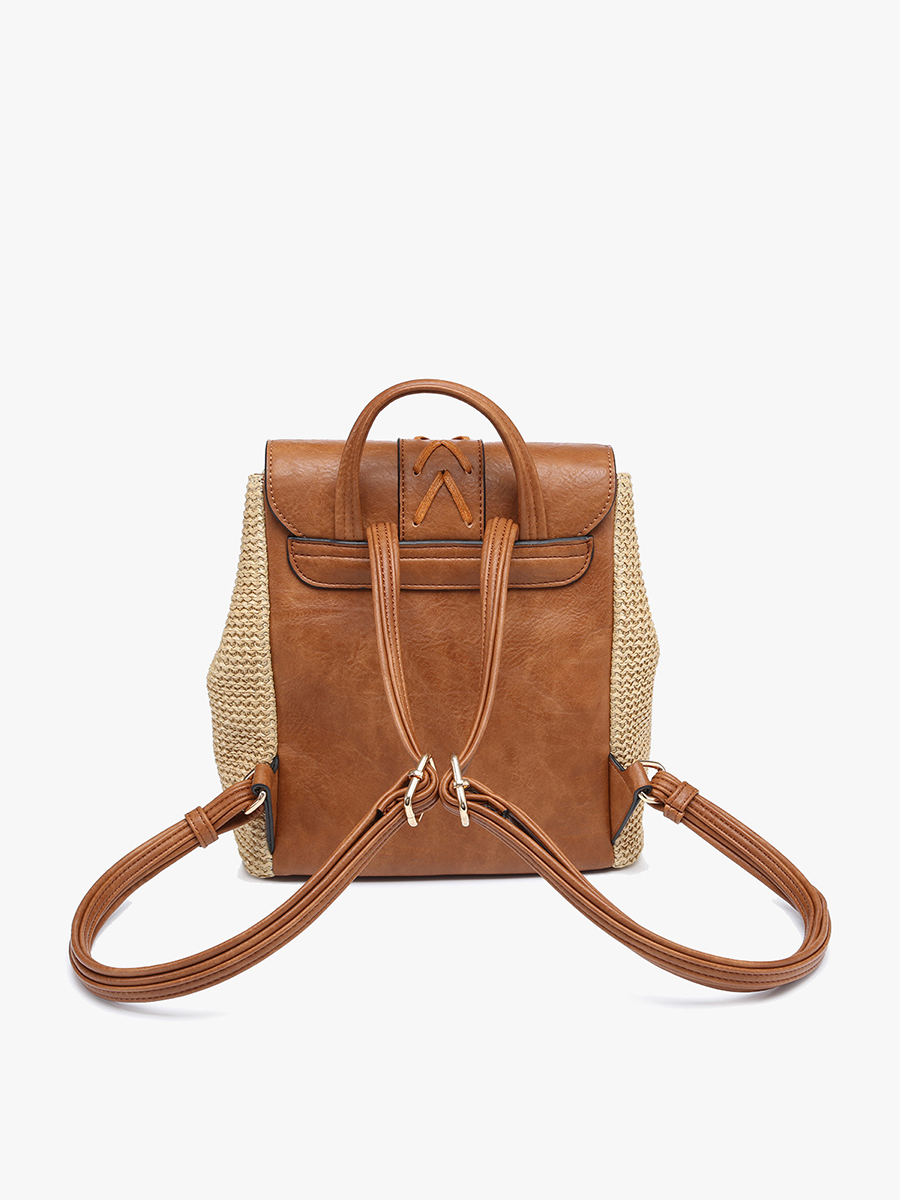 Vegan Leather Straw Backpack - 3 Colors