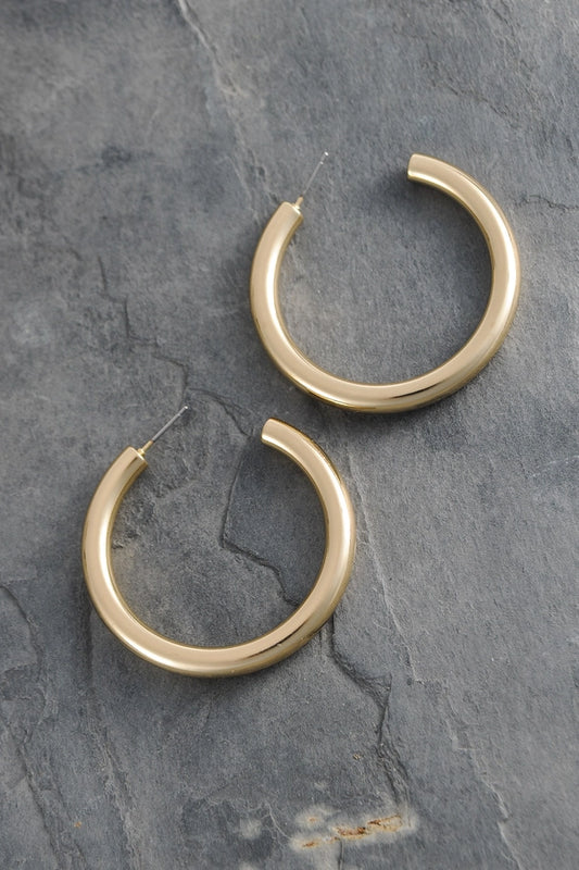 Classic Chunky Hoops - Silver or Gold