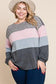 Plus Size Pink Color Block Top