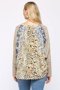 Mixed Print Dolman Top