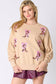 Ribbon & Boots Sequins Embroidery Sweatshirt