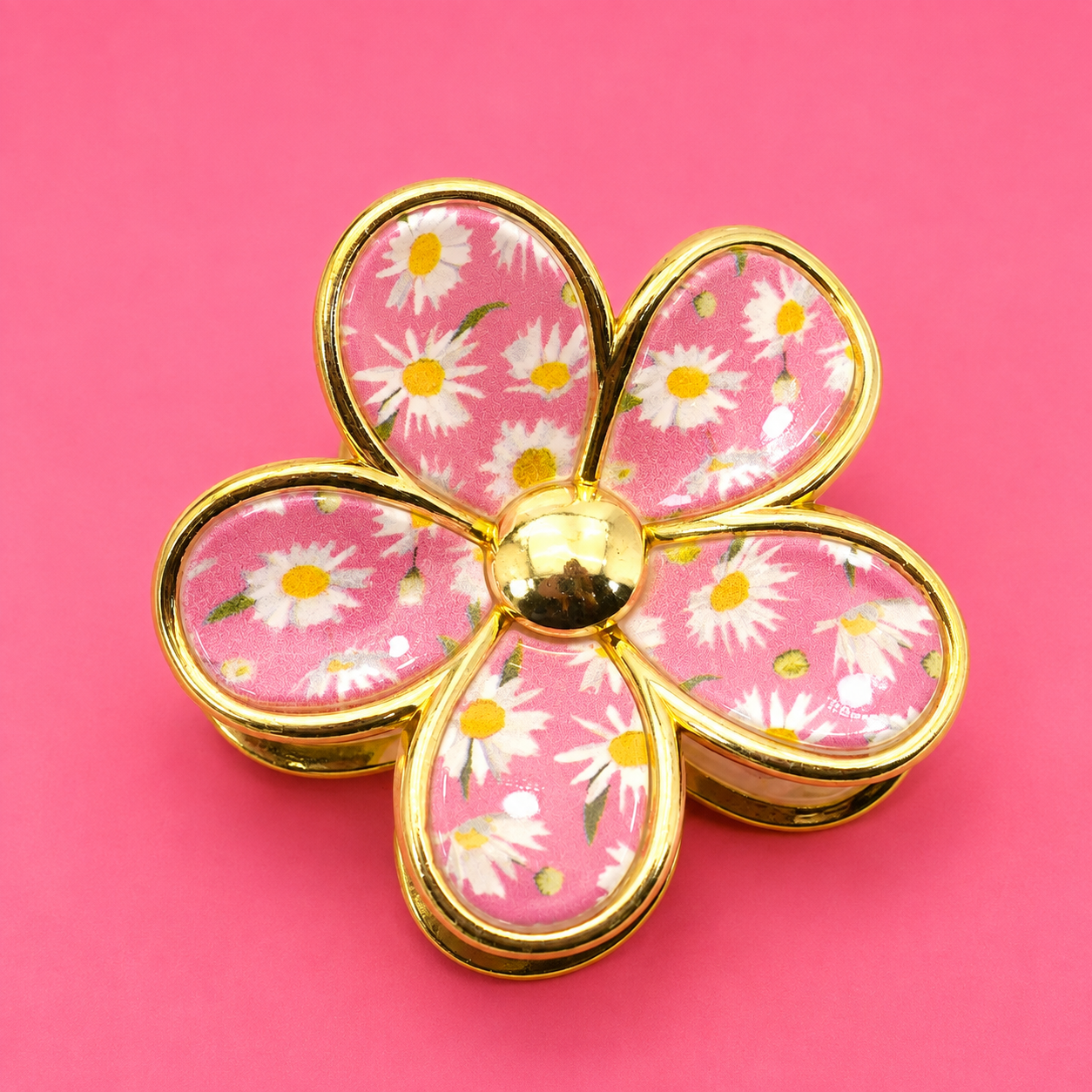 Pink Floral Flower Clip
