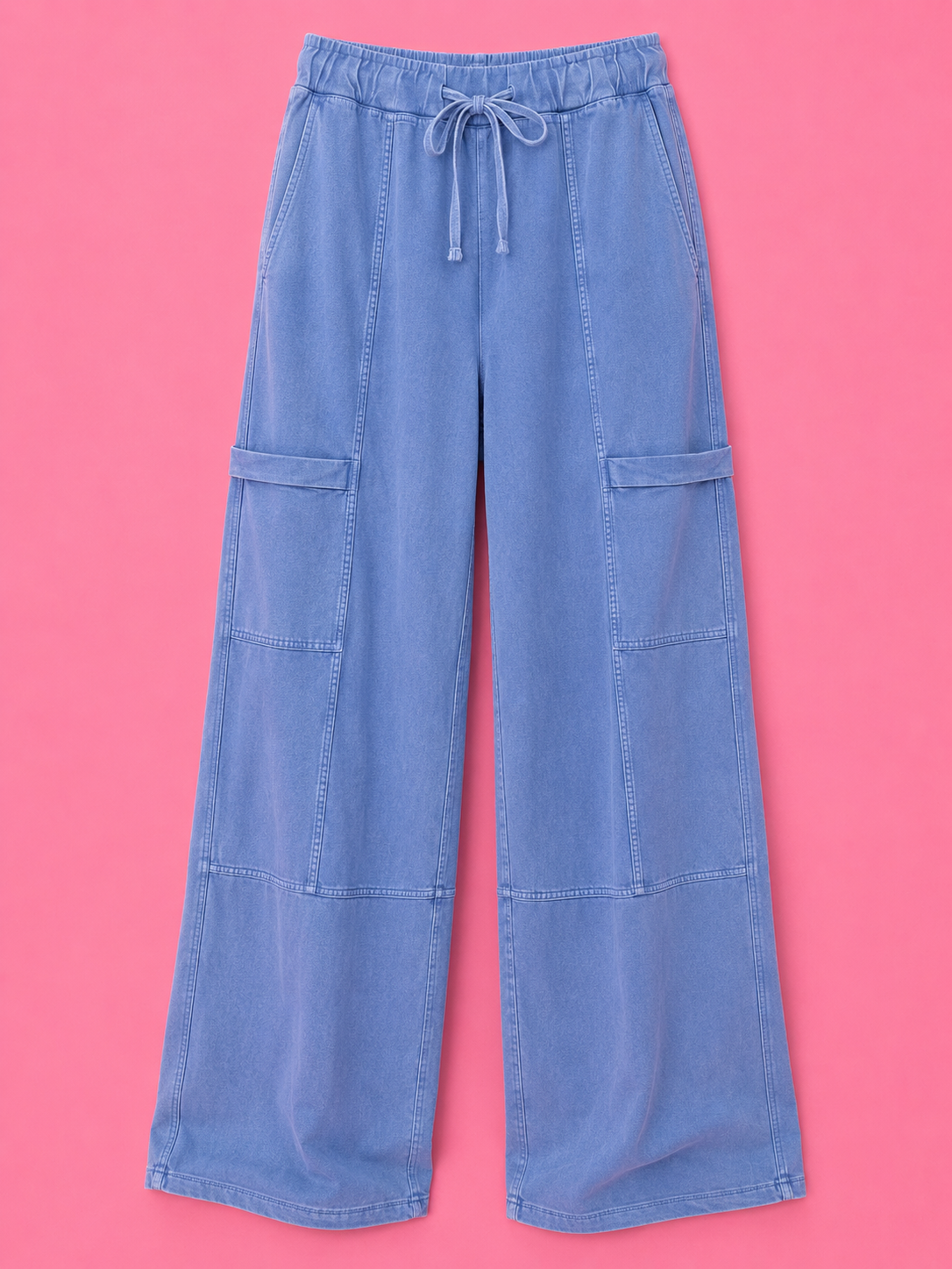 Mineral Washed Cargo Pants - Blue