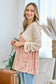 Waffle Floral V-Neck Blouse