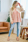 Waffle Floral V-Neck Blouse