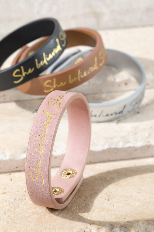 She Believed She Could Wrap and Snap Bracelet