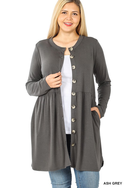 Plus Size Super Soft Button Cardigan