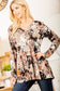 Floral Taupe Long Sleeve Blouse