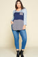 Plus Size Blue Mood Color Block Blouse