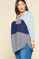 Plus Size Blue Mood Color Block Blouse