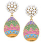 Remi Easter Egg Pearl Cluster Enamel Earrings in Multi