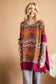 Magenta Cheetah Poncho Sweater