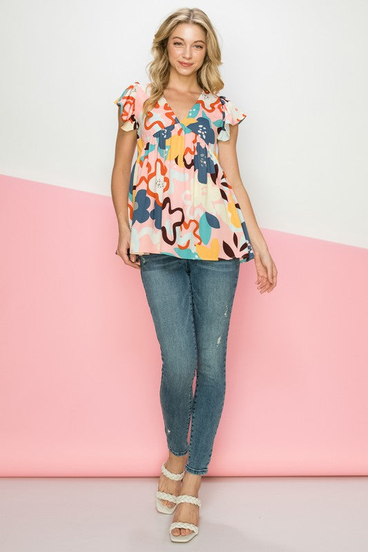 Fun in Floral Blouse