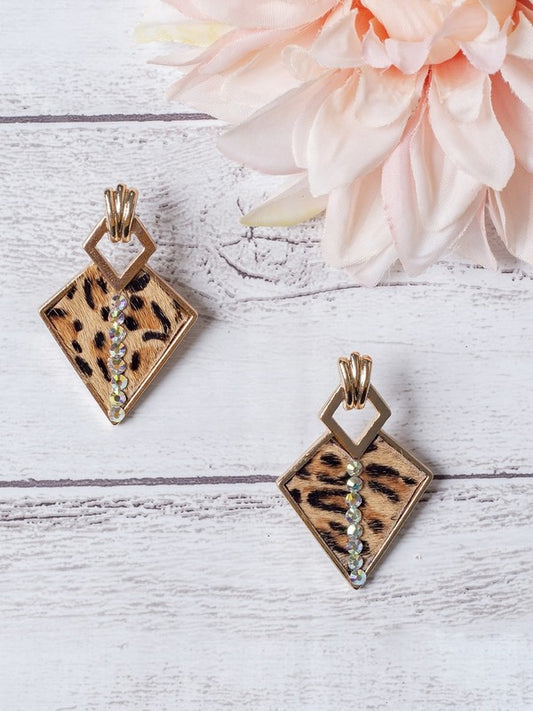 Cheetah Diamond Stud Drops