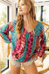 Multi Floral Printed V-Neck Top