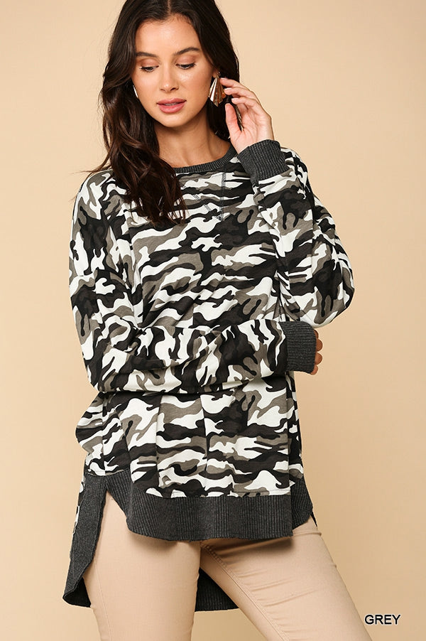 Camo Long Sleeve Top