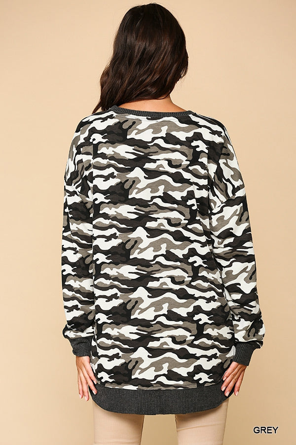 Camo Long Sleeve Top