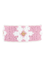 Pink Daisy Pull Tie Bracelet