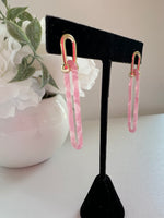 Pink Acetate Loop Earrings