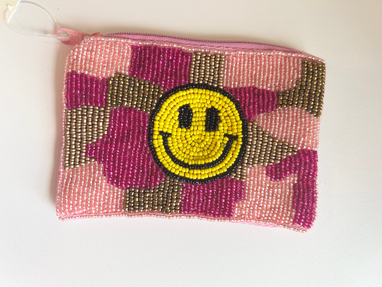 Smiley Seed Bead Pouch