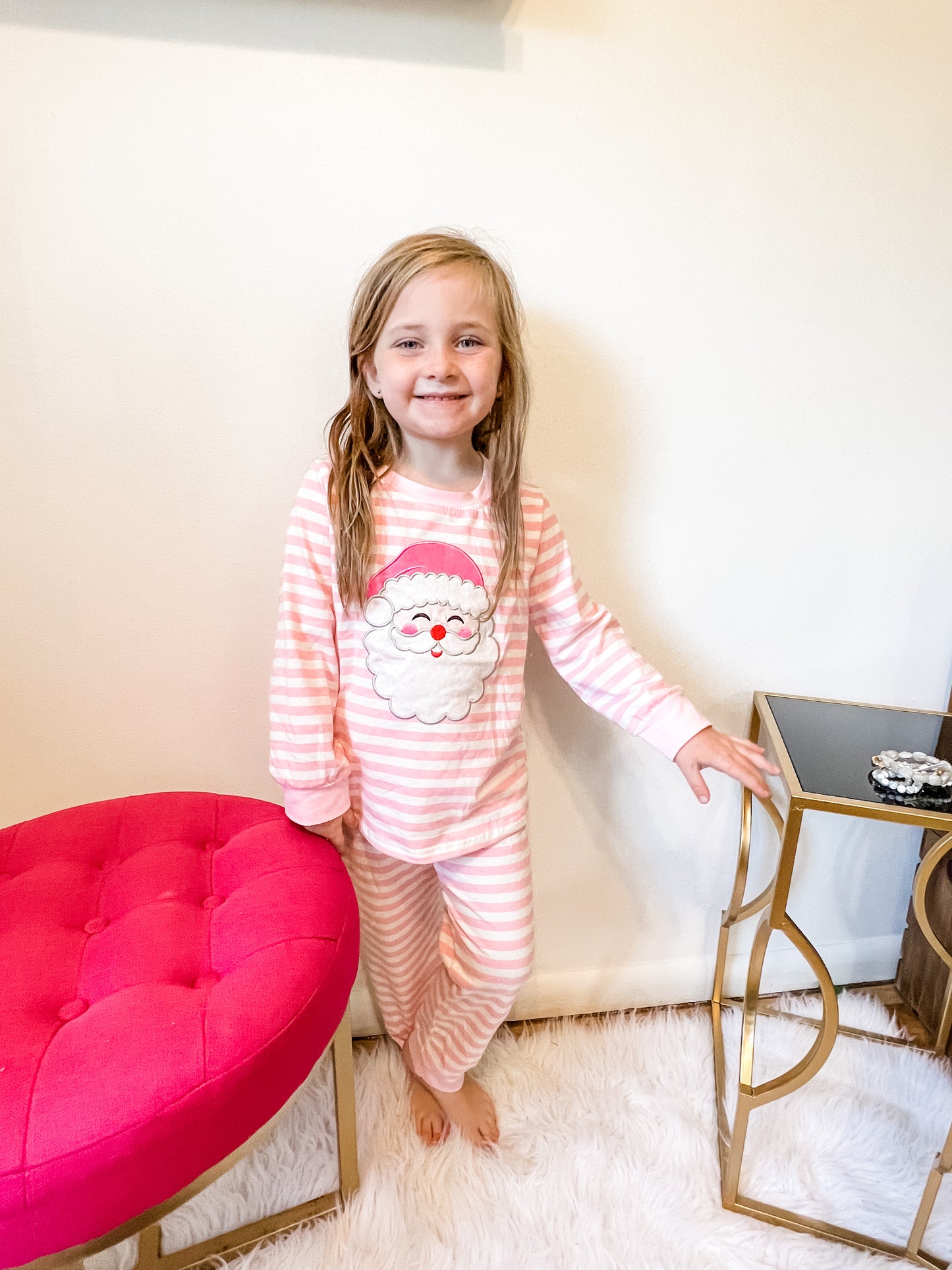 Babes Applique Santa PJ Set