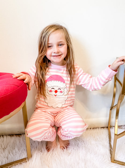 Babes Applique Santa PJ Set