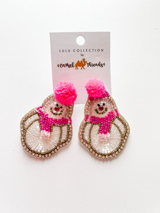 Snowgirl Seed Bead Earrings