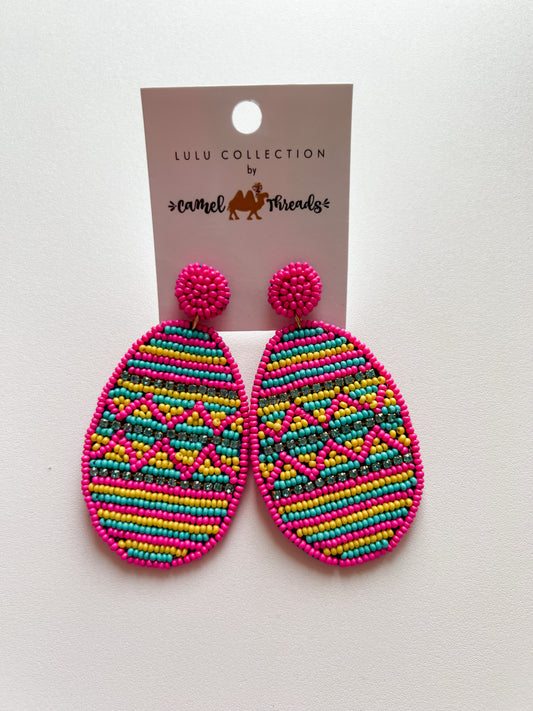 Easter Egg Seed Bead Earrings
