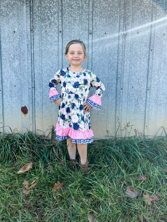 Babes Navy and Floral Dress