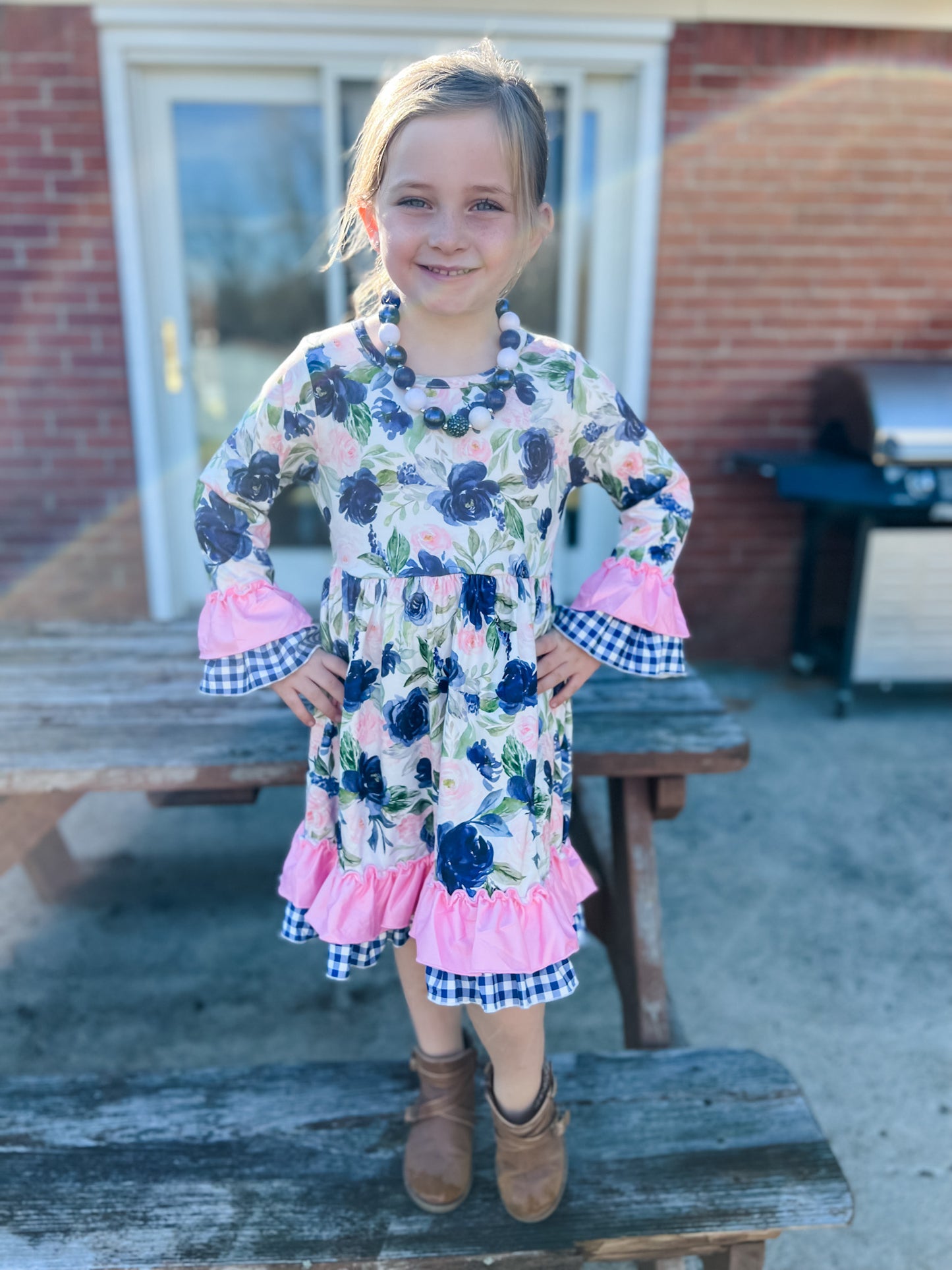 Babes Navy and Floral Dress