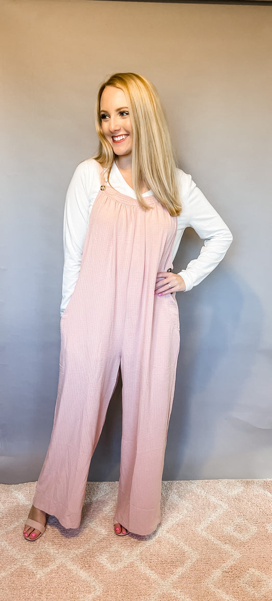 Button Mauve Jumpsuit