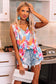 Multicolor Abstract Ruffled Tank