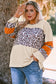 Leopard Color Block Patchwork Plus Size Top