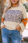 Leopard Color Block Patchwork Plus Size Top