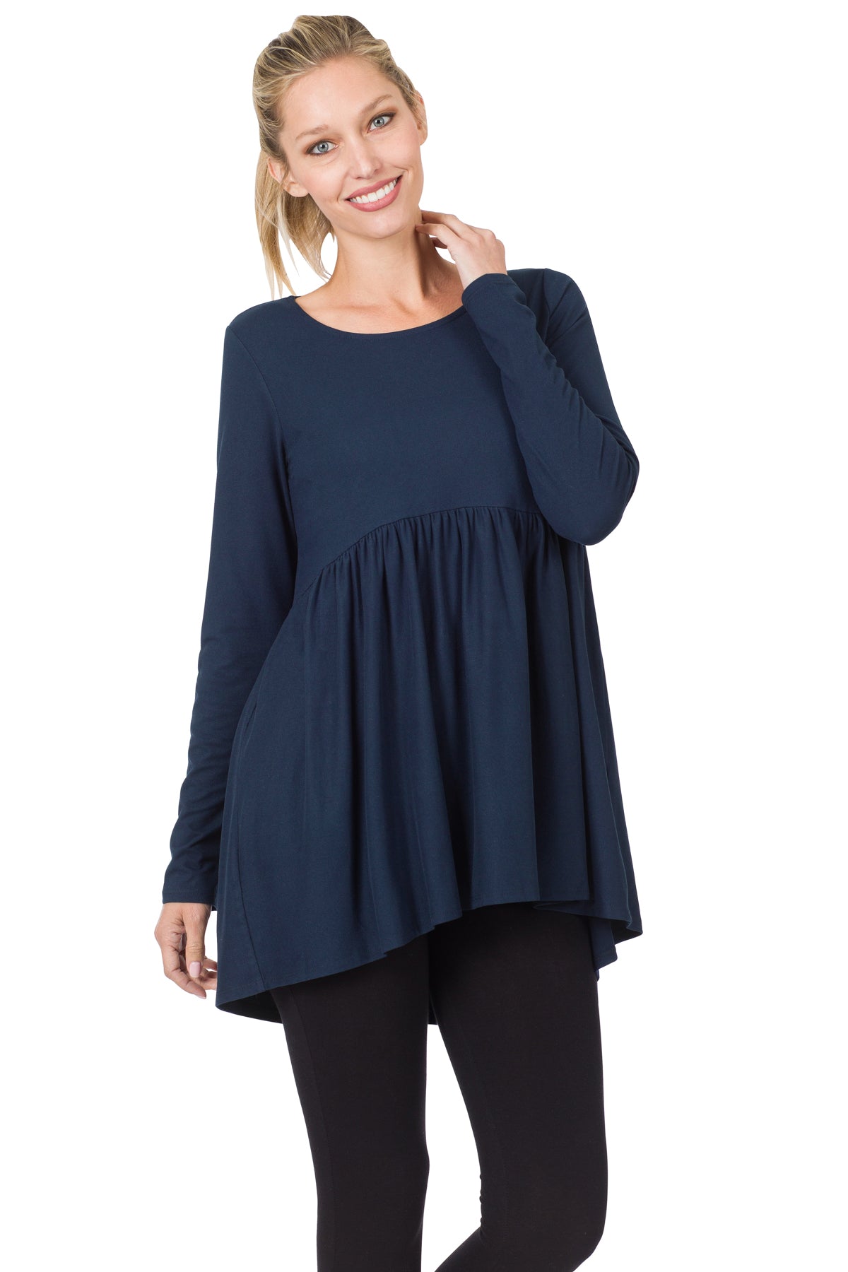 Super Soft Babydoll Blouse - Black