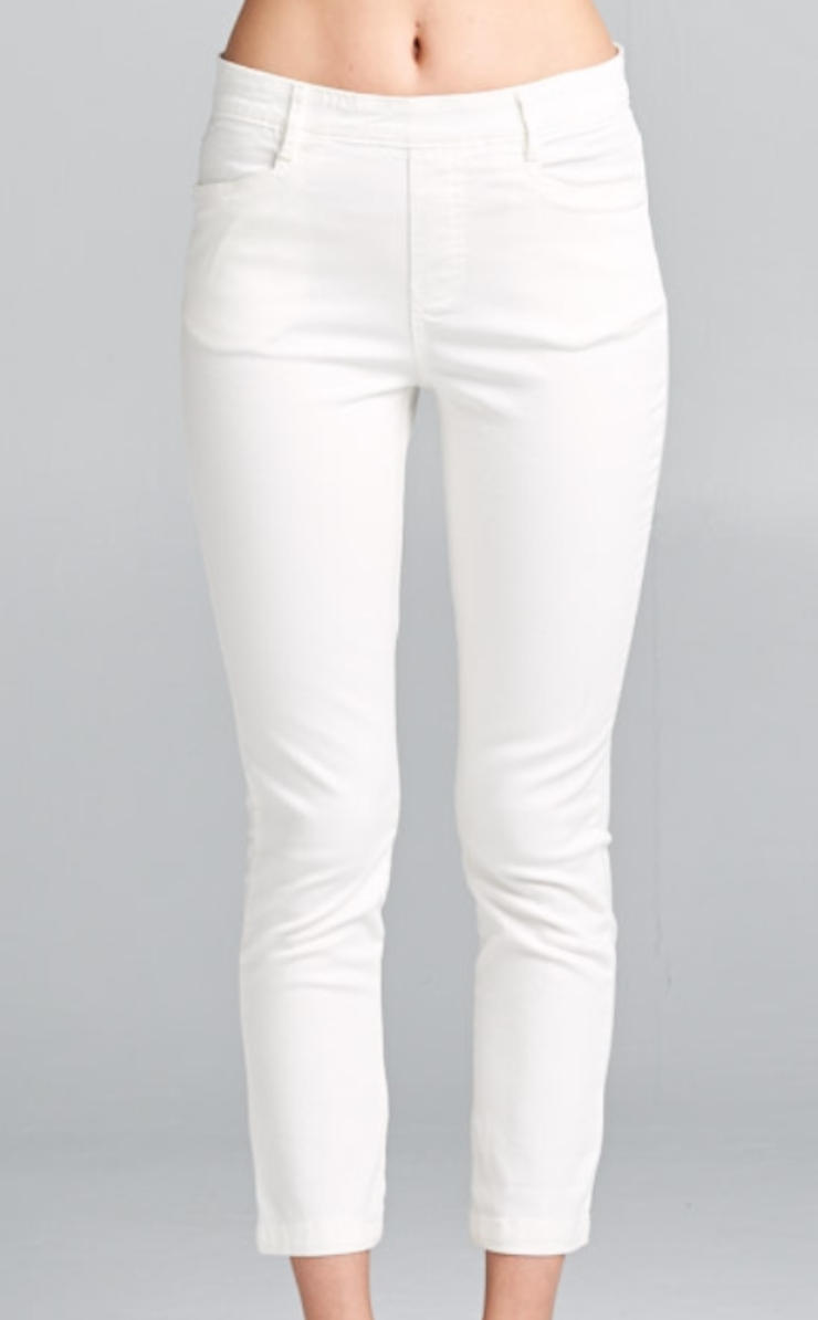White Stretch Capris