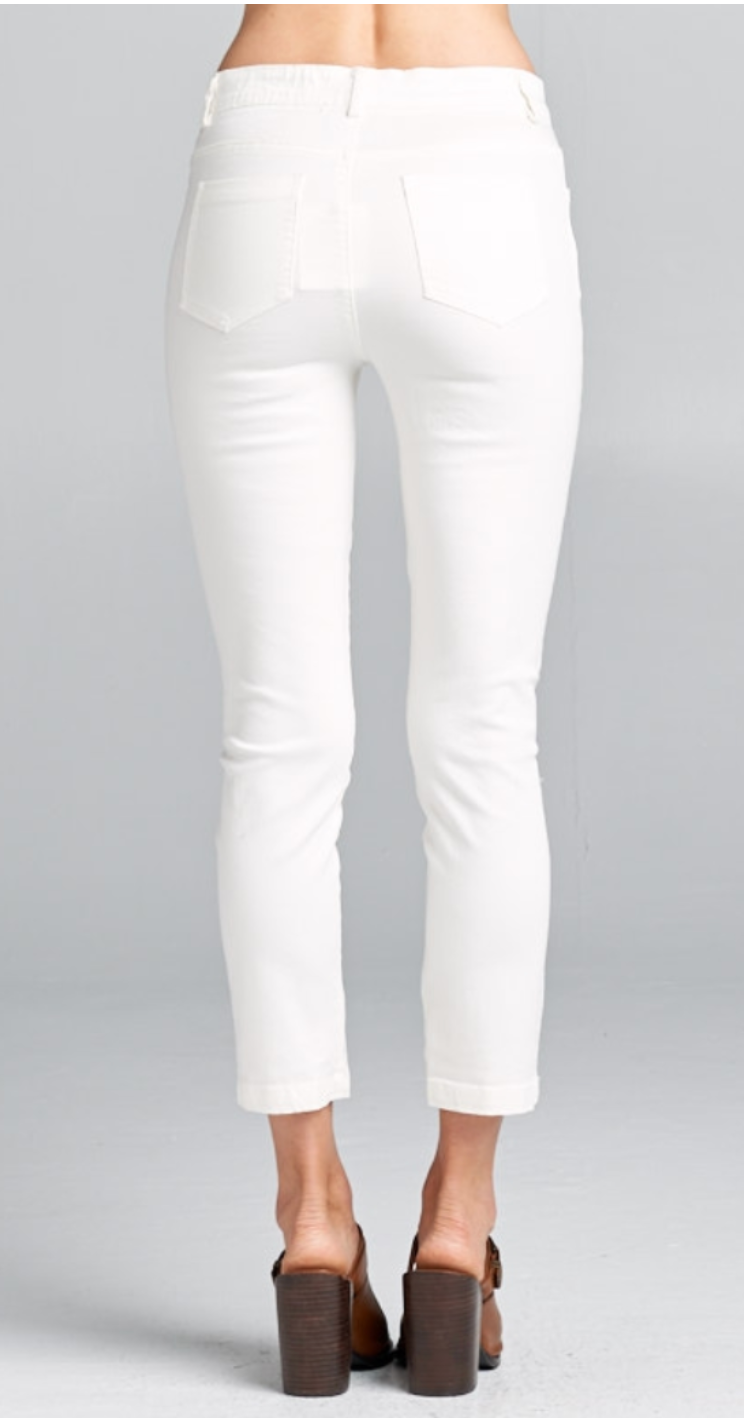 White Stretch Capris