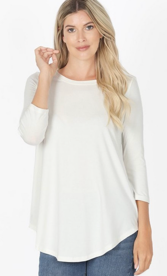 Super Soft Ivory Long Sleeve Top