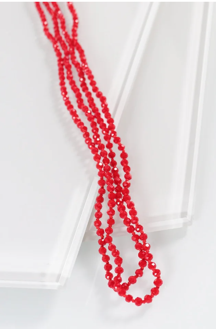 Red Statement Beaded Necklace
