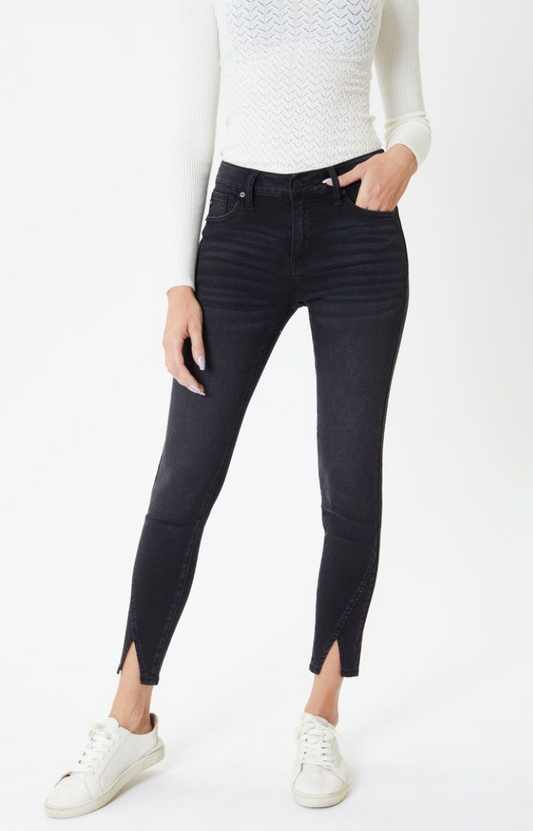 KanCan Mid Rise Black Detailed Jeans