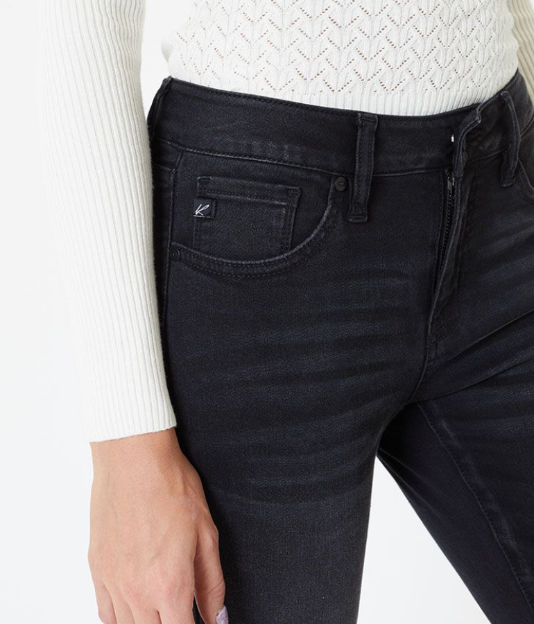 KanCan Mid Rise Black Detailed Jeans